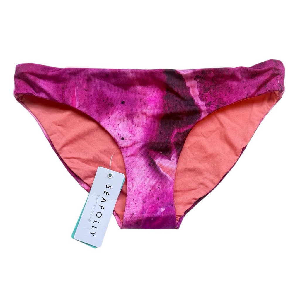 Seafolly Austrailia Anthropologie Swimsuit Bikini Bottom Ombré Fuchsia Pink Sz 2 - Picture 1 of 6
